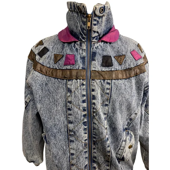 Women’s Vintage Faded Glory Denim Jacket, Size L, Blue & Purple - Picture 2 of 11